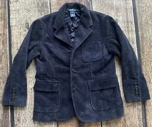 POLO RALPH LAUREN CORDUROY JACKET SPORT COAT BLAZER BLUE BOYS 7 EXCELLENT - Picture 1 of 11