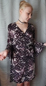 ✔ MOS MOSH Black Tulum Wind Dress Size M Lily Pattern - Picture 1 of 12