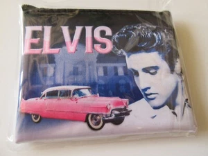 Elvis Presley Schlüsselanhänger Münzbörse rosa Cadillac Druck - lizenziert neu - Bild 1 von 1