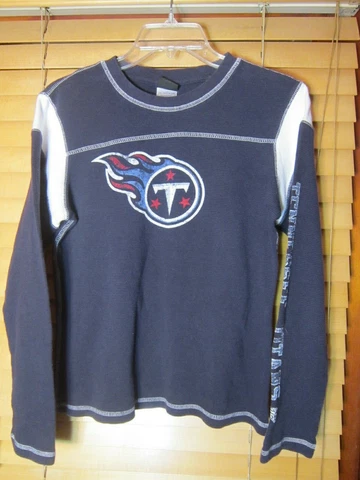 Tennessee Titans NFL Reebok Women M Navy Blue Logo Long Sleeve Sweater Shirt EUC Cover