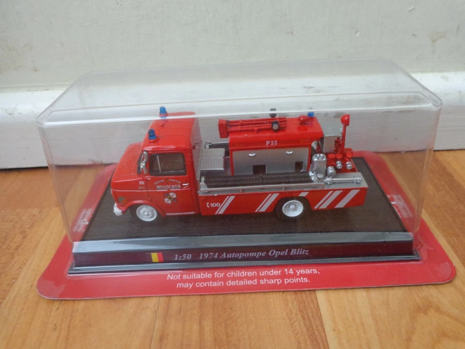 1/57 SCALE BELGIUM 1974 AUTOPOMPE OPEL BLITZ - DEL PRADO FIRE ENGINE MODEL - Image 1 of 1
