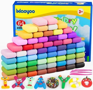 Soft Non-Sticky DIY Magic Clay, 64 Colors with Tools, Gift for Kids 3-8 - Picture 1 of 9