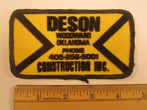 Vintage Hat Cap Patch DESON CONSTRUCTION Woodward Oklahoma [Y113A6c] - Picture 1 of 1
