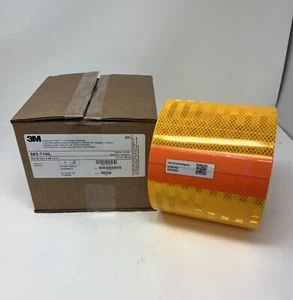 Nastro di sicurezza 150' Rotolo 3M Riflettente Camion Rimorchio Emergenza Veicolo Giallo 6" - Foto 1 di 2