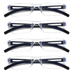 4PK Men Women Blue Light Blocking Reading Glasses Rimless Unisex Computer Reader - Picture 1 of 8
