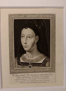 Margarete Dutchess von Burgund mattiert 11 x 14 Gravur  - Bild 1 von 2