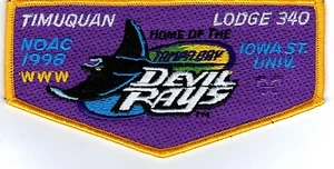 Boy Scouts Of America Timuquan Lodge 340 1998 NOAC Devil Ray Pocket Patch - Picture 1 of 1