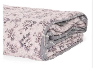 Shabby Chic High End Line Valentina Quilt Coverlet Pink Floral 98x90 machine Wsh - Picture 1 of 2