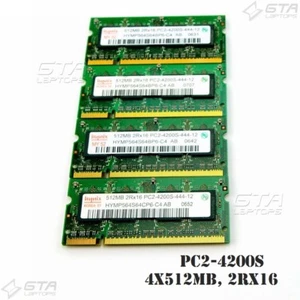 4 PCS 512MB Hynix Laptop Memory Ram 2Rx16 PC2-4200S HYMP564S64CP6-C4 AB - Picture 1 of 2