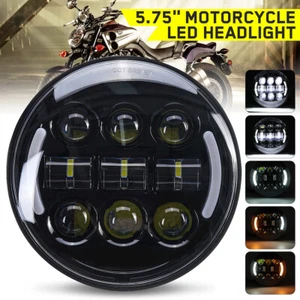 5.75" inch 5-3/4" Round Motorcycle LED Headlight Projector DRL Turn Signal Light - Bild 1 von 21