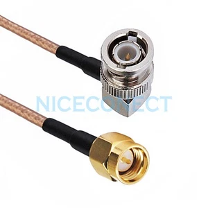 Conector de antena de ángulo recto enchufe macho SMA macho a BNC coleta RG316 cable coaxial - Imagen 1 de 3