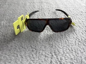 Womens Rubberized Plastic Aviator Sunglasses with Polarized Lenses Dark Brown - Picture 1 of 5