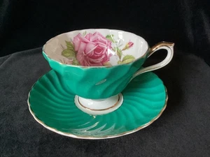 Vintage - Aynsley - England - Bone China - Cup&Saucer - Floral - Swirl - gold - Picture 1 of 6