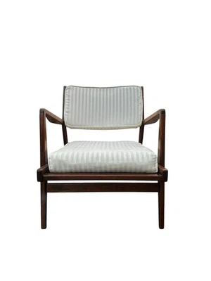 Mid Century Jens Risom U-430 Lounge Chair 1950s Low Arm Chair Restored Rare - Image 1 of 4