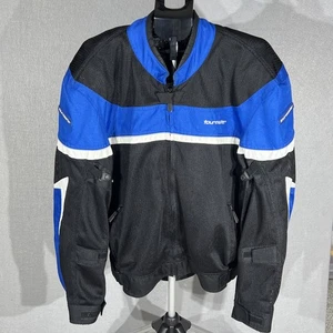 Chaqueta de carreras Tourmaster Draft para hombre XL 46 negra azul motocicleta cremallera almohadillas de malla - Imagen 1 de 18