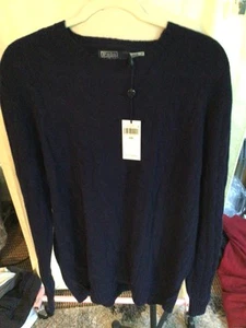 $498 Polo Ralph Lauren Iconic Cable Knit Navy Cashmere Sweater Mens Size 2XL - Picture 1 of 2