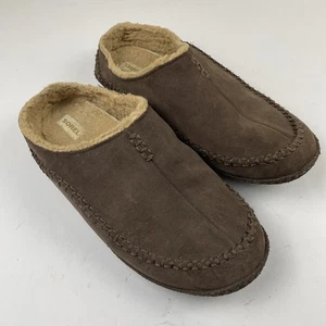 Sorel Falcon Ridge Wildleder Slipper Herren 12 braun Kunstfell gefüttert Mokassin - Bild 1 von 8