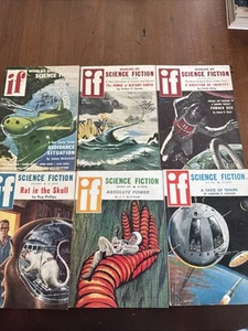 Lot of 6 “If Worlds of Science Fiction” Pulp Mags 1950’s-1960’s Clarke, Anderson - Picture 1 of 22