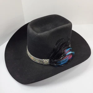 Sombrero de Vaquero Dynafelt Negro Mezcla de Piel Repelente al Agua Para Hombre Talla 7 1/4 Hecho en EE. UU. - Imagen 1 de 22