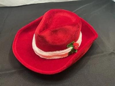 Sombrero de Papá Noel Rojo Spencers Ruckus Navidad Peluche Estilo Vaquero Nuevo con Etiquetas Adulto Foto 1 de 4