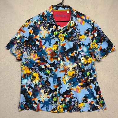 Camisa Robert Graham Floral Vibrante Colorida 2XL Multicolor Clásica Manga Corta Foto 1 de 4