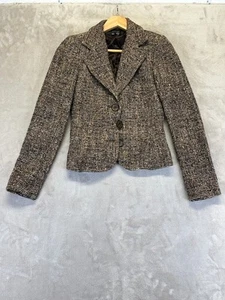 Zara Blazer Jacket Women's Size 4 Brown Notch Single Breasted Long Sleeve - Picture 1 of 10
