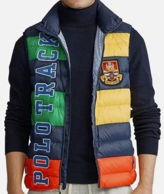 Polo Ralph Lauren Polo 轨道可打包羽绒滑雪多背心夹克男式 M — 第 1/4 张图片