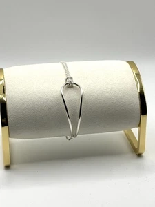 Sterling Silver Adjustable Bracelet – Modern Knot Design with Double Chain - Picture 1 of 4