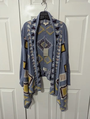 Cárdigan abierto Anthropologie Fiets Voor 2 manta azteca talla XS lana azul nuevo con etiquetas Foto 1 de 4
