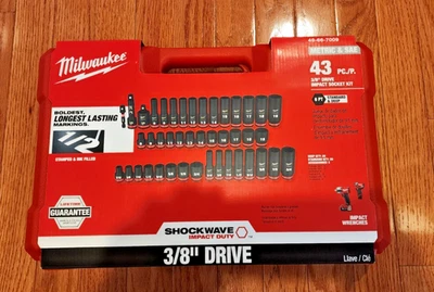 SHOCKWAVE 3/8 In. Drive SAE and Metric 6 Point Impact Socket Set (43-Piece) NEW - Image 1 of 2