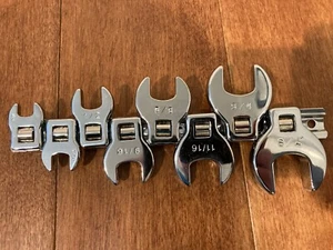 Great Neck 8 PCS. 3/8" SAE Crow Foot Wrench Standard Set with Rail Crowfoot - Picture 1 of 2