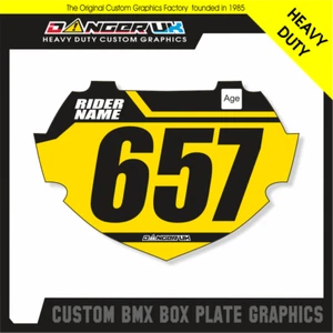 CUSTOM BMX RACE PLATE FITS BOX MINI PLATE ADD YOUR NAME NUMBER - Picture 1 of 1