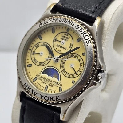Reloj Hombre A.G. Spalding & Bros Cuarzo V33F-6B10 Fase Lunar Vintage Foto 1 de 4