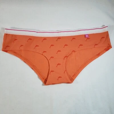 Victoria's Secret ROSA Extra Bajo Tiro Hipster Mediano Naranja Delfín Banda Gruesa Foto 1 de 4