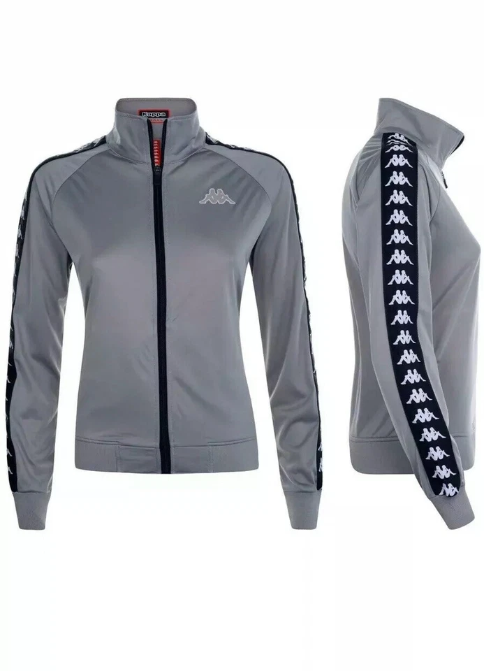 KAPPA FELPA GIACCA 222 BANDA WANNISTON - GRIGIO/NERO SLIM FIT DONNA  TG.M - Immagine 1 di 1