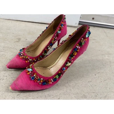 Zapatos de salón Charlotte Olympia rosa con joyas talla 36 UE 5,5 punta puntiaguda zapatos de fiesta Foto 1 de 4
