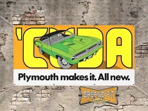 CUDA - Plymouth lo hace. Todo nuevo. - Letrero de pancarta de garaje 48x24 - Imagen 1 de 1