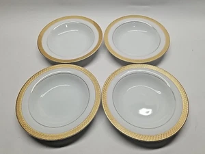 MIKASA Fine China REGENT 5863 Rim Soup Bowls 8-3/8" Lot of 4 Dishes - Picture 1 of 5