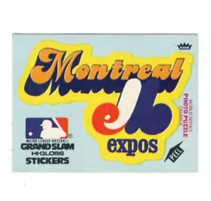 1979 Fleer Team Stickers Logo Blue Background Puzzle Back Montreal Expos - Picture 1 of 1