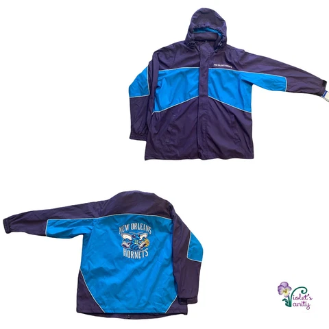 Rare NBA New Orleans Hornets Windbreaker Warmup Jacket SZ XL G-III Apparel Blue Cover