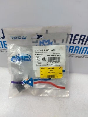 AMP CAT 5E RJ45 JACK Univ. Wiring Black - Image 1 of 4