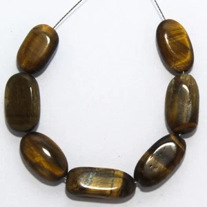 23.75Cts Natural Tiger's Eye Beads Loose Gemstones Size 11x7mm To 15x7mm - Picture 1 of 6