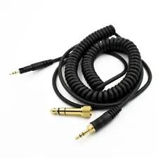 Noir-Cc Ressort Casque Cable Cordon pour Audio-Technica ATH-M40x ATH-M50x