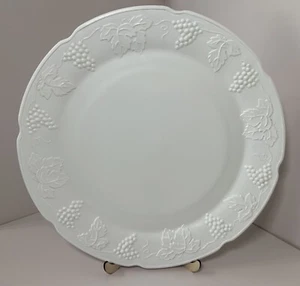 Indiana Harvest Grape Milk Glass Cake Plate Dessert Serving Plate Platter 13.5" - Picture 1 of 4