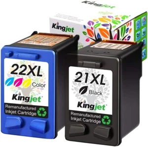 Kingjet Remanufactured Ink Cartridge Replacement for HP 21XL 22XL for Officejet - Picture 1 of 5