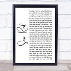 Saw Red White Script Song Lyric Quote Music Print
