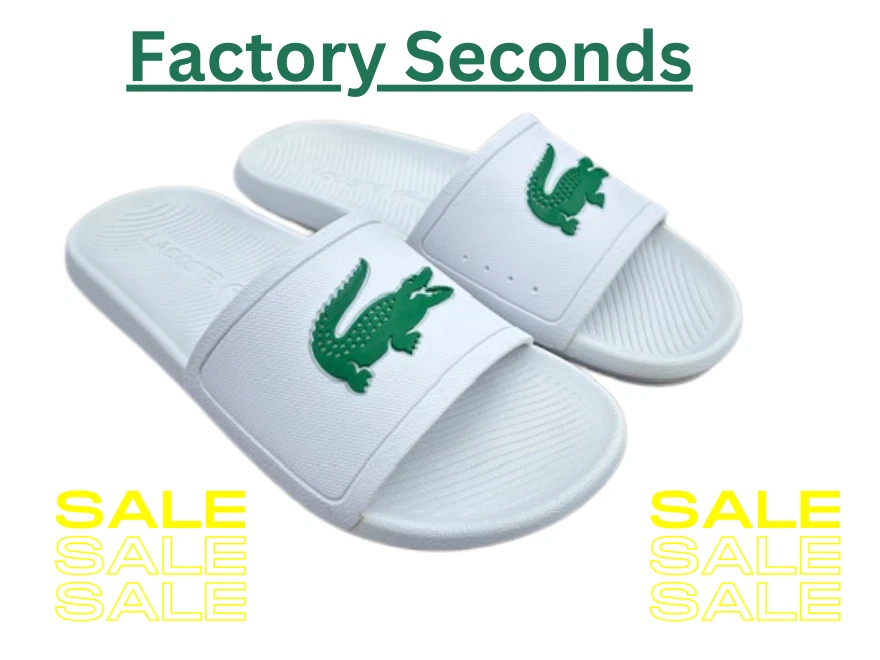 Lacoste Croco 2 Mens Sliders  White Green RRP £45 *Factory Seconds* Slides - Image 1 of 1
