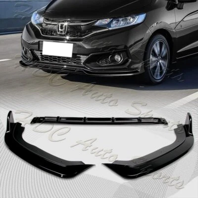For 2018-2021 Honda Fit Painted Black Front Bumper Body Kit Spoiler Lip 3PCS - Image 1 of 4