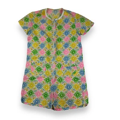 Mameluco saco de alimentación floral vintage años 50 algodón estampado a cuadros hecho a mano Ditsy Foto 1 de 4