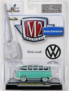 M2 Machines 1962 VW Microbus Deluxe USA Modell Auto-Thentics - 31500 14-02 grün - Bild 1 von 4